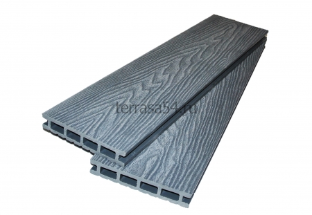 Террасная доска ДПК ExtraWood Forest 3D Bark Strong Brilliant Grey (Серый бриллиант), глубокое тиснение