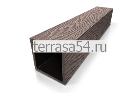 Столб с глубокой текстурой под дерево для системы ограждений ExtraWood Forest, цвет Wenge Mocca 3D Bark (Венге Мокка), 100*100