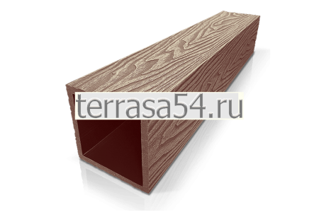 Столб с глубокой текстурой под дерево для системы ограждений ExtraWood Forest, цвет Italian Nut 3D Bark (Орех Итальянский), 100*100